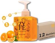 ZYFE 12 Bottle Case of Vitamin Hand Soap - Liquid Hand Soap Value Pack Deal - Natural Plant Derived Moisturizing Handsoap with Essential Oil Fragrance Citrus Bask- Wholesale Carton