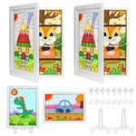 SelfTek Kids Artwork Display Frame, 2 Pack Kids Art Frames Front Opening A4 Wooden Storage Picture Frame with Stand for 150+ Pictures Childrens Artwork Display, White