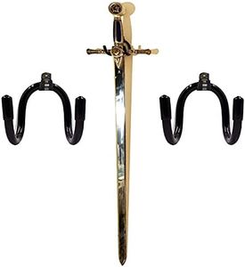 Flexible Adjustable Sword, Wall Hook Sword Hanger Display Universal Sword Holder Wall Mount for Sword,Dagger,Axe,Keyblade, etc - No Sword - Vertical/Horizontal Display - Sturdy Enough - 2 Pack