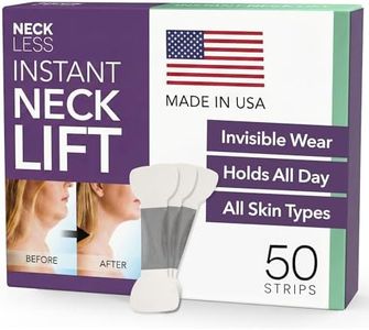 NECK LESS Professional Face Lift Strips – Instant Jawline & Neck Lift Tape | Medical-Grade, Invisible, Waterproof Skin-Tightening Solution | Non-Surgical Facial Tape Kit, 10-Hour Hold (50 Strips)