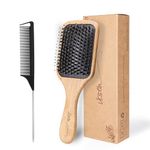 Vista Boar Bristle Hair Brush Set, Boar & Nylon Bristle Brush with a tail comb for Women, Men and Kids,Reduce Frizz and Adds Shine, Paddle Detangling Hairbrush for Long, Curly or Any Type of Hair Smoothing Massaging