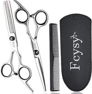 Hair Cutting Scissors Thinning Shears Kit, Fcysy Hair Scissors Set Professional Haircut Scissors Kit, Barber Shears Tijeras De Peluqueria Profesional Barber Supplies Trimming Scissors for Men Women