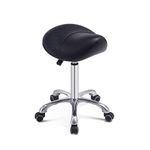 Grace&Grace Saddle Stool Massage Swivel Chair for Beauty Tattoo Lash Clinic Dentist Spa Salons Studio,Adjustable Rolling Hydraulic Stool on Wheels