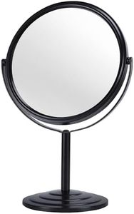 Wtrgas 1X 3X Magnifying Makeup Mirror Vanity Mirror for Tabletop Desk, Black Standing Bathroom Cosmetic Mirror, Portable Double Sided Magnification Mirror