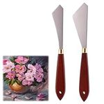 2PCS Stainless Steel Painting Mixing Scraper Set Palette Knife Painting Art Spatula,Painting Mixing Scraper Painting Knife Set,Stainless Steel Palette Knife for Oil Canvas Acrylic Painting Supplies