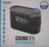 HoMedics Recharged Alarm Clock & White Noise Sound Machine, Black