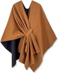 Moss Rose Women's Shawl Wrap Poncho Ruana Cape Open Front Cardigan Shawls for Fall Winter, Camel, One Size