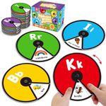 Coogam Interactive Alphabet Spinning Card for Toddler, ABC Letters Numbers Learning Game, Pattern Color Sight Words Educational Flashcard,Toy Gift for Preschool 3 4 5 Year Old