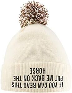 If You Can Read This Put Me Back On The Horse Hat - Bobble Beanie Hat - Horse Riding Gifts for Girls - Winter Beanie Hat with Horse Slogan Embroidered On The Front