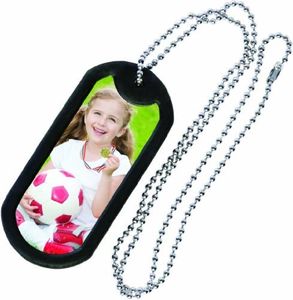 Neil Enterprises Inc. Photo Dog Tag Necklace w/Silver Ball Chain - Pack of 100