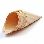 Kraftz® 50 Pc Wooden Disposable Bamboo Cones | Eco Freindly Bamboo Cones for Canapes Used for Waffle Cones, Chip Cones or Grazing Cones | Perfect Bamboo Cones for Food.