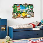 Cartoon Anime Sticker pokemon wall decals PVC Poster Kids Room Decor - Waterproof (CT20143J_R)