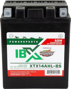 Interstate Batteries YTX14AHL-BS 12V 12Ah Powersports Battery 210CCA AGM Rechargeable Replacement Battery for Motorcycles, Snowmobiles, Jet Skis, Scooters, ATVs (XTX14AHL-BS)