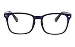 Agstum Classic Non Prescription Glasses Frame Eyeglasses Clear Lens For Mens Womens (Dark Blue, 53)