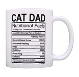 Cat Dad Mug Funny Cat Dad Nutritional Facts Cat Gifts for Men Cat Birthday Gifts Gift Coffee Mug Tea Cup White