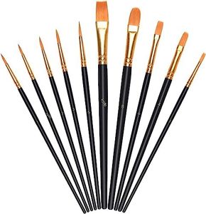 Vicloon Pinceau de Peinture à l'huile,10Pcs Pinceaux de Peinture Peinture Acrylique,Brosse de Peinture,Cadeaux Anniversaire pour Débutant Artiste Enfant