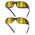 TJUTR Anti Glare Night Driving Glasses Fit Over Glasses for Men Women Polarised Night Vision Glasses Yellow Lens