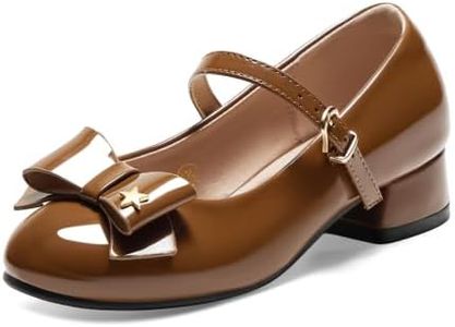 GotSoft Girls Lambskin Insole Low Heels Mary Jane Ankle Strap Dress Shoes