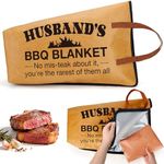 BdayPtion Valentines Day Husband Gifts from Wife, Husband Valentines Birthday Anniversary Grilling Gifts from Wife, Husband's Gift Couples Presents for Him 21in BBQ Blanket Meat Resting Insulated Bag