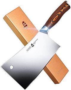 TUO Meat Cleaver - Heavy Duty Meat Chopper - High Carbon German Stainless Steel Butcher Knife - Pakkawood Handle Kitchen Chopping Knife - Gift Box - 7 - Fiery Phoenix Series