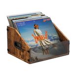 Vinyl Record Storage, Dunatou Record Holder for Vinyl LP Album, Wooden Record Crate, Album Storage for Vinyl Records, Vinyl Record Box with Handle