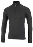 SUB ZERO Mens Factor 2 Insulating Winter Mid Layer Thermal Underwear Zip Neck Turtle Long Sleeve Top (Black, Medium)