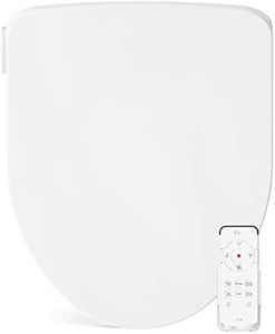 Bio Bidet Slim Three Electric Bidet Toilet Seat Round, Heated Seat, Adjustable Warm Water with Air Dryer, Smart Seat Sensor, Night Light, Wireless Remote Control, White