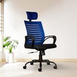 CELLBELL Desire C104 Mesh High Back Ergonomic Office Chair for Work from Home Metal Base Seat Height Adjustable Chair, Study Chair, Revolving Chair, Computer Chair- Blue