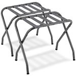 SONGMICS Luggage Rack, Pack of 2, Luggage Racks for Guest Room, Suitcase Stand, Steel Frame, Foldable, for Bedroom, Gray URLR64GS-2