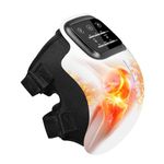 Knee Massager, Cordless Massager Pain Relief for Swelling Stiff Joints, Stretched Ligament and Muscles Injuries, Infrared Wearable Rechargeable Knee Massager with Heat and Compression LED Screen