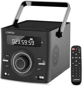 Reproductor de CD portátil Boombox 20W con batería Recargable, Entrada AUX de 3,5 mm, transmisión de Audio inalámbrico Blue Tooth para Altavoces estéreo en casa, Auriculares, Cine en casa (LP-118B)