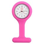 TRIXES Silicone Nurse Fob Watch with Brooch - Dark Pink