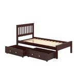 Donco Kids Contempory Bed with Dual Underbed Drawers Twin Dark Cappuccino