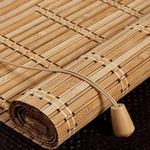 Natural Bamboo Roller Blinds,Retro Bamboo Blinds,Roman Blinds,Blackout Roller Blinds,Sun Shade Curtain,Anti-UV Dustproof Decorative Curtain,for Indoor/Outdoor/Garden,Customizable (80L x 60W cm