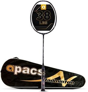 Apacs Finapi 232 (Unstrung, 38 LBS Max Tension) Made in Vietnam | 100% Japanese Graphite | High Modulus | High Power Badminton Racket with Free Full Cover | G1-4 1/4 inches (Black)