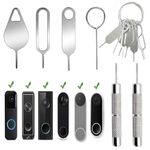 8 Pcs Security Pin Key Release Removal Tool Compatible with Arlo Video Doorbell, Eufy Video Doorbell and Nest Video Doorbell,with 2 Doorbell Removal Pins and A Key Ring(4 Styles)