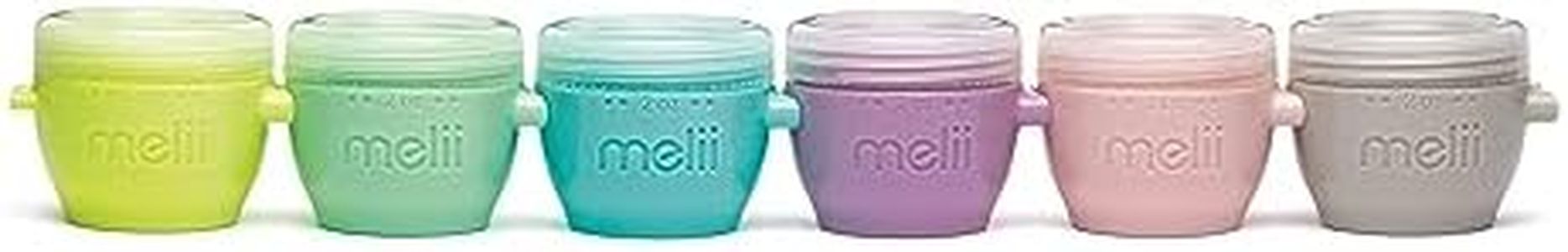 melii Snap & Go Baby Food Storage Containers - 6 Pack, Multicolored 2 oz Stackable Snack Containers, Freezer Safe with Airtight Lids, Microwave, BPA-Free for Meal Prep, On-The-Go Snacks