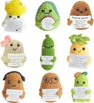 MASINIES Crochet Emotional Support Pickles Cucumber, Handmade Emotional Support Positive Potatoes Knitted Potato Pocket Hug Doll for Table (#7)