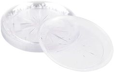 MATANA 20 Clear Hard Plastic Dinner Plates, 25cm / 10 Inch - Elegant & Reusable Party Tableware for Weddings, Birthdays, Picnic, BBQ, Parties