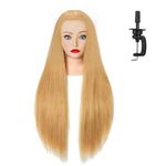 VIVIAN Hair Dummy for Advance Hair Styling Practice, Cutting, Curling and All Other Purposes |Hair Color: Golden | Synthetic Hair Dummy | Hair Length: 28 Inches