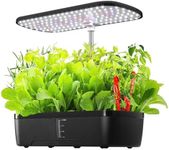 Maxkon 12 Pods Hydroponics Growing System Indoor Herb Garden Kit Plant Germination Full Spectrum with 20W LED Light Smart Planter and 4L Tank Water Pump