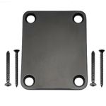 Musiclily Pro 4-Bolt Steel Neck Plate for Stratocaster Telecaster Electric Guitar or Bass, Black