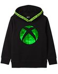 Xbox Hoodie For Boys & Girls | Kids Green Silver Game Flip Sequin Hooded Sweater | Childrens Gamers Jumper Clothing Merchandise 9-10 Years