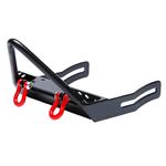 DJX Steel Front Bumper with Winch Mount Shackles for 1/10 Axial SCX10 RC Rock Crawler