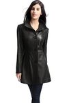 Luis Leather Women's Jacket (LL-W-0024-XXXL_Shiny Black_3XL)