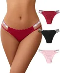 Avidlove Sexy Panties for Women Cotton Underwear Floral Lace Panty Cheeky Bikini Panties 3 Pack