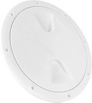 (8" Deck Plate) - Five Oceans Marine Round Inspection Deck Plate Hatch with Detachable Smooth Centre, Water Tight for Outdoor Installations, 4, 5, 6, 20cm White.