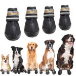 WAPYPAW Dog Boots Dog Winter Boots - Waterproof Dog Shoes with Soft Non-Slip Rubber Sole for Snow Dog Boots Small Medium Large Breed. Dog Booties, 4 PCs (Size 3: 2.36" x 2.17"(L*W) 4 PCs, Black)