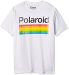 Mad Engine Mens Classic Polaroid Logo Vintage Style Rainbow T-Shirt, White, 3X US