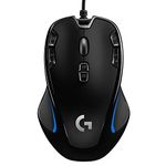 Logitech G300s Wired Gaming Mouse, 2,5K Sensor, 2,500 DPI, RGB, Lightweight, 9 Programmable Controls, On-Board Memory, Compatible with PC/Mac - Black